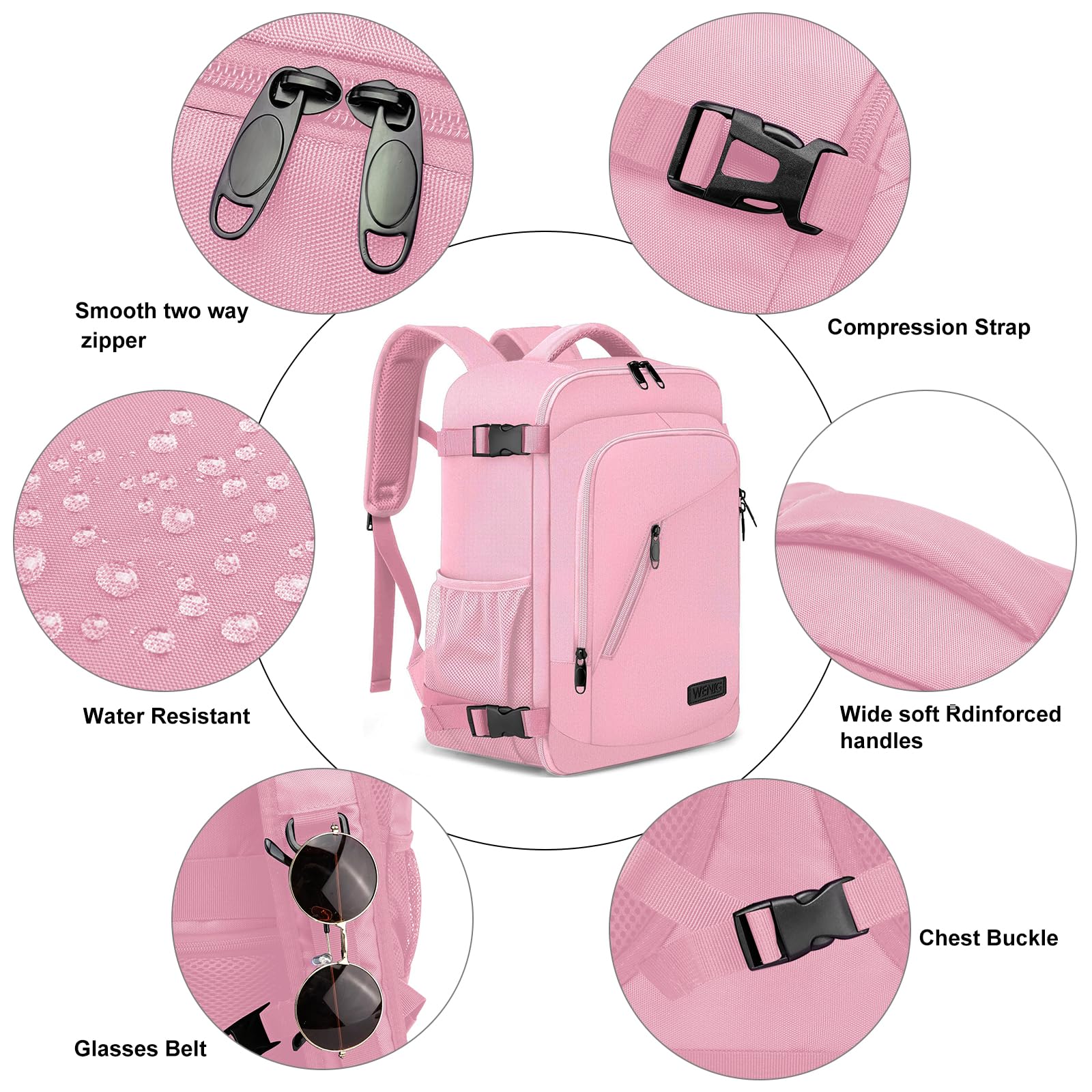 Cabin Bags 40x20x25 for Ryanair Underseat 20L Small Travel Hand Luggage Backpack Carry-ons Bag Cabin Size for Airplanes Flight Bag Travel Rucksack Fit 14 Inch Laptop with USB Charging Port-Black