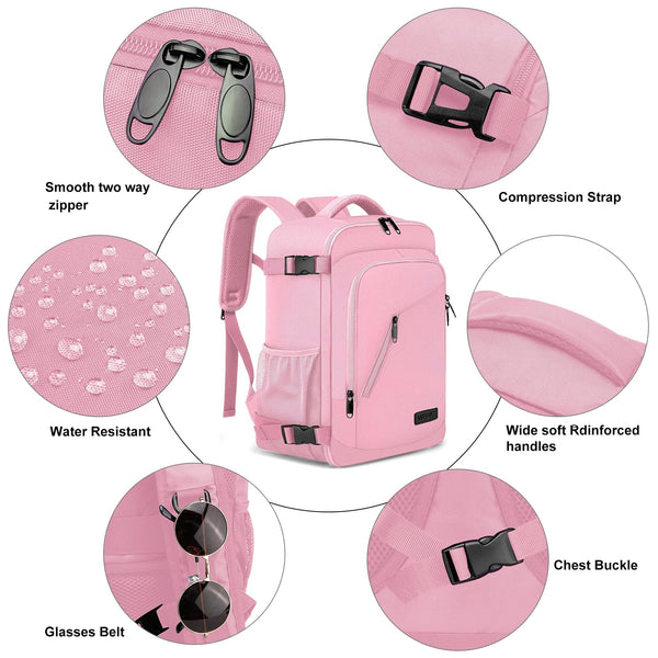 Cabin Bags 40x20x25 for Ryanair Underseat 20L Small Travel Hand Luggage Backpack Carry-ons Bag Cabin Size for Airplanes Flight Bag Travel Rucksack Fit 14 Inch Laptop with USB Charging Port-Black