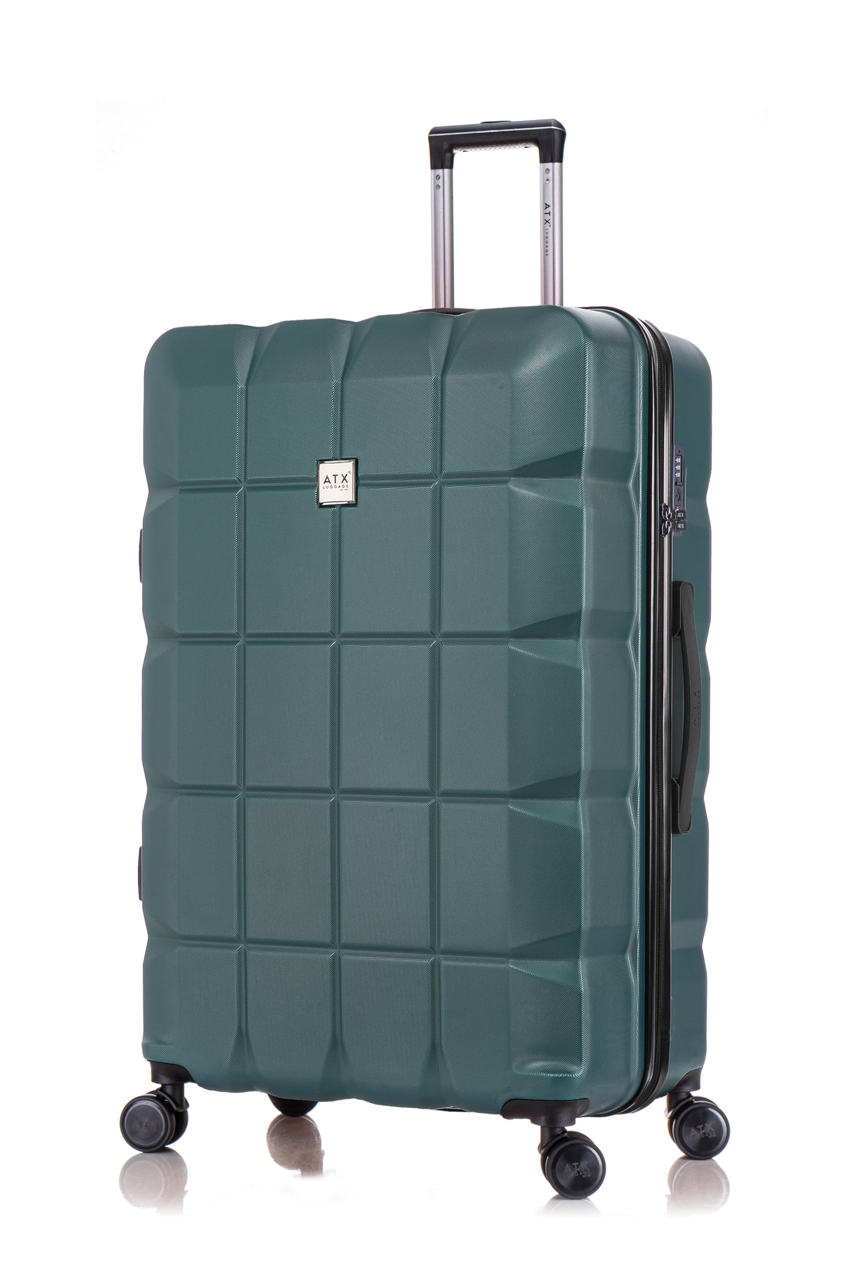 ATX Luggage Suitcase Large on 4 Dual Spinner Wheels Super Lightweight ABS Hard Shell Hold Check in with Built-in TSA Lock (Orange, 110 Liter)