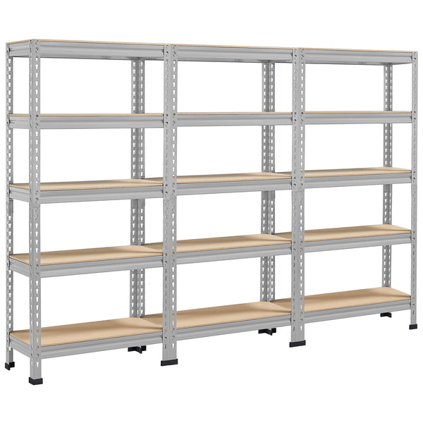 Yaheetech 5 Tier Garage Shelving Units, Heavy Duty Racking shelves, 150KG Per Shelf/750KG Capacity, 70cmx30cmx150cm（LxWxH,Dark Gray
