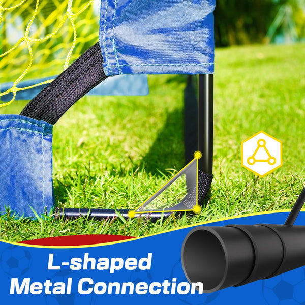 Dimples Excel Football Goal Net for Garden Outdoor Football Training for Football Lover (5'?3.6'- Blue+Yellow)