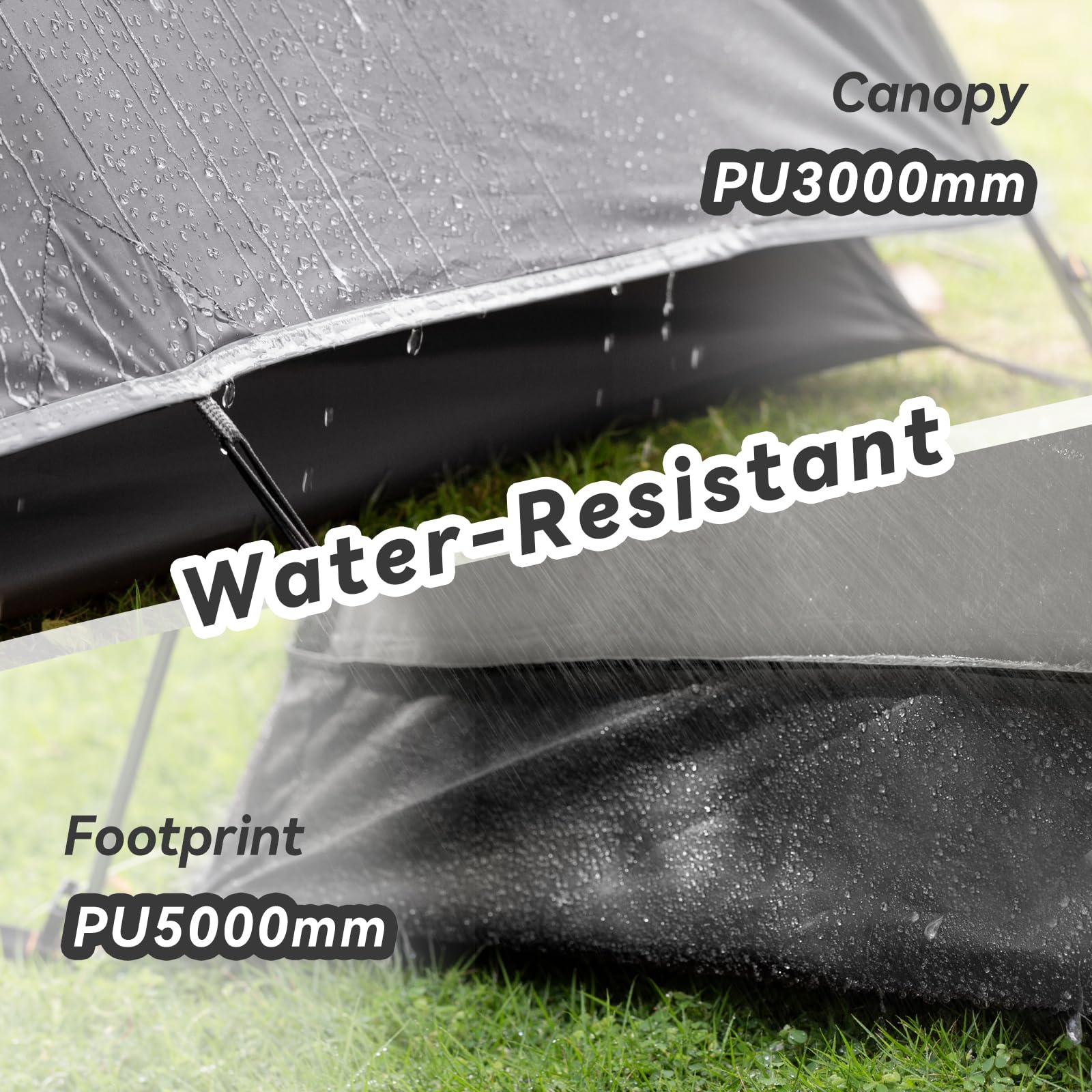 Forceatt Tent, 2-4 Man Tent for Camping, Easy Setup Lightweight Two Doors PU3000mm Waterproof Dome Tent, Windproof Instant Outdoor Tent Suitable for Traveling, Beach, Camping, Hiking, Mountaineering
