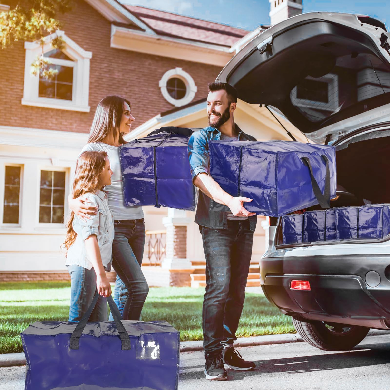 Moving Bags, ZIZINET Moving Bags Extra Large Strong,90L Big Bags with Backpack Straps,Handles, Zippers and Tag Pocket, for Moving,Travelling,Camping,