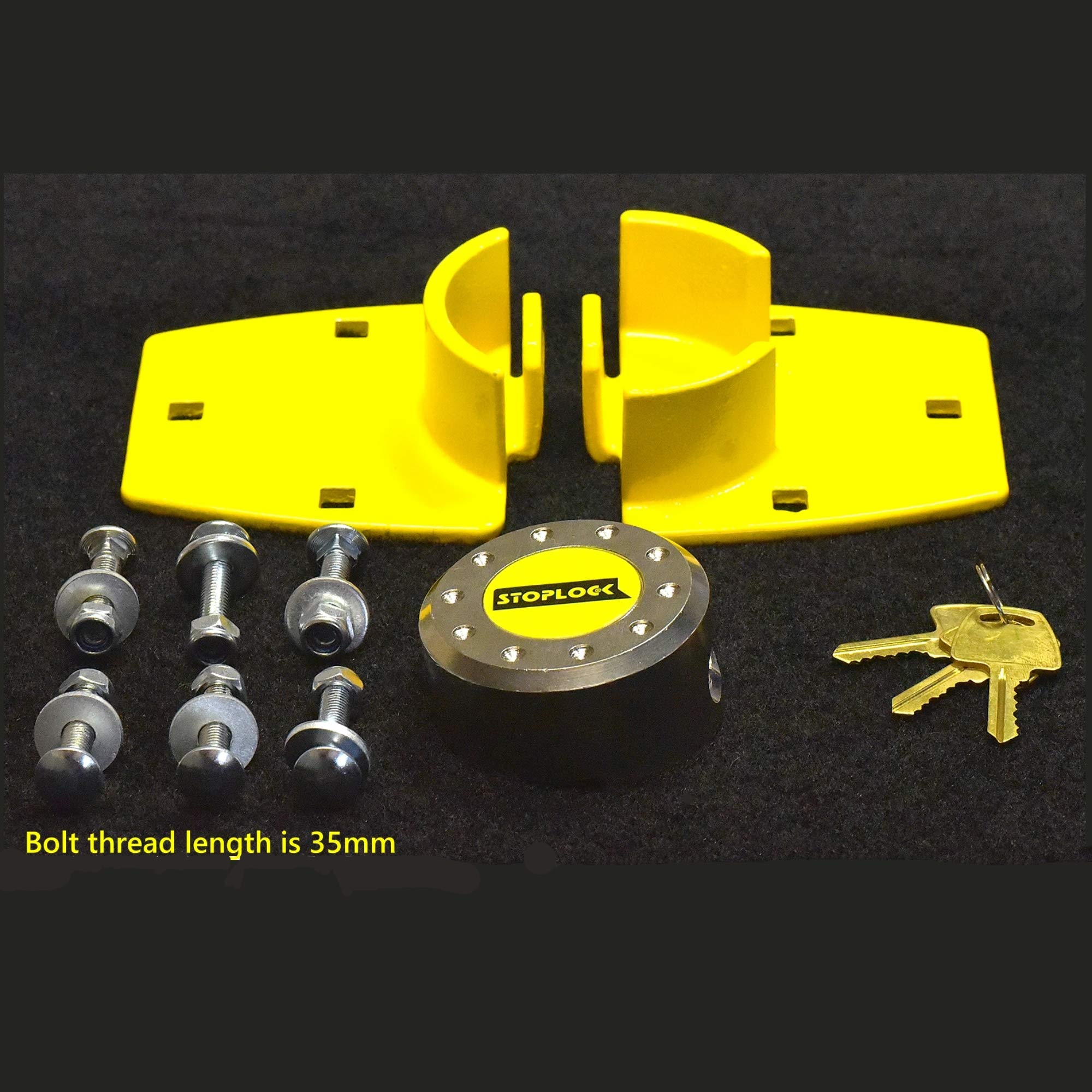 Stoplock Wheel Clamp HG 400-00 - Anti-Theft Lock Device for Small-Wheeled Cars Caravans Trailers With 13" to 15" Wheels , Yellow