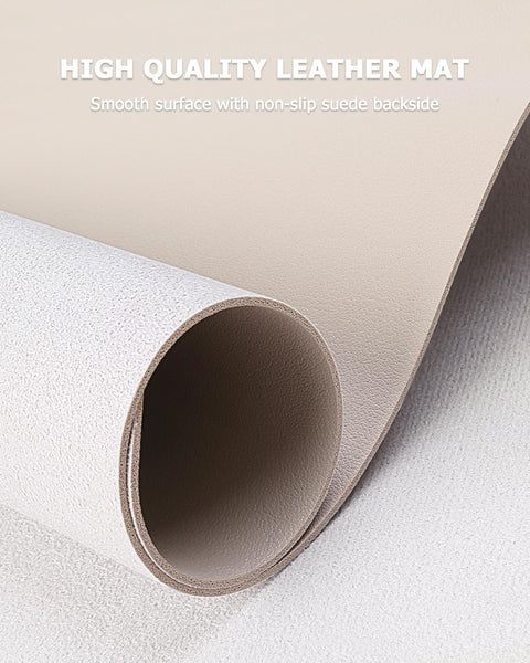 MOLMO Non-Slip Desk Mat, Waterproof Desk Pad Table Protector, Easy Clean Laptop Mat Large Mouse Pad Leather Writing Mat with Suede for Office /Home/Decor (Light Green, 60 x 35 cm)