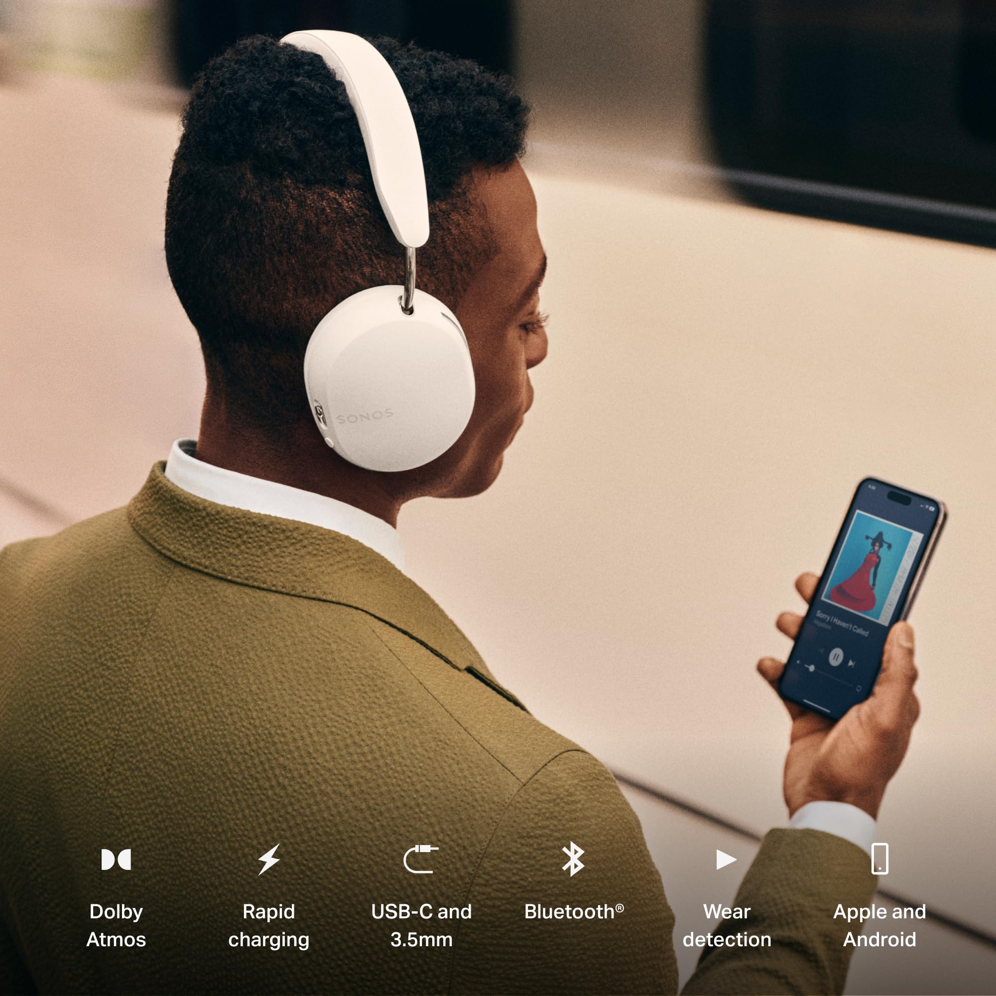 Sonos Ace - Noise Cancelling Wireless Bluetooth Headphones - Up to 30 hours battery life - Spatial Audio - Dynamic Head Tracking - Black