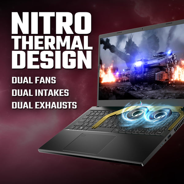 Acer Nitro V16 ANV16-41 Gaming Laptop - AMD Ryzen 7 8845HS, 16GB, 1TB SSD, NVIDIA GeForce RTX 4060, 16" WUXGA 165Hz, Windows 11 , Black