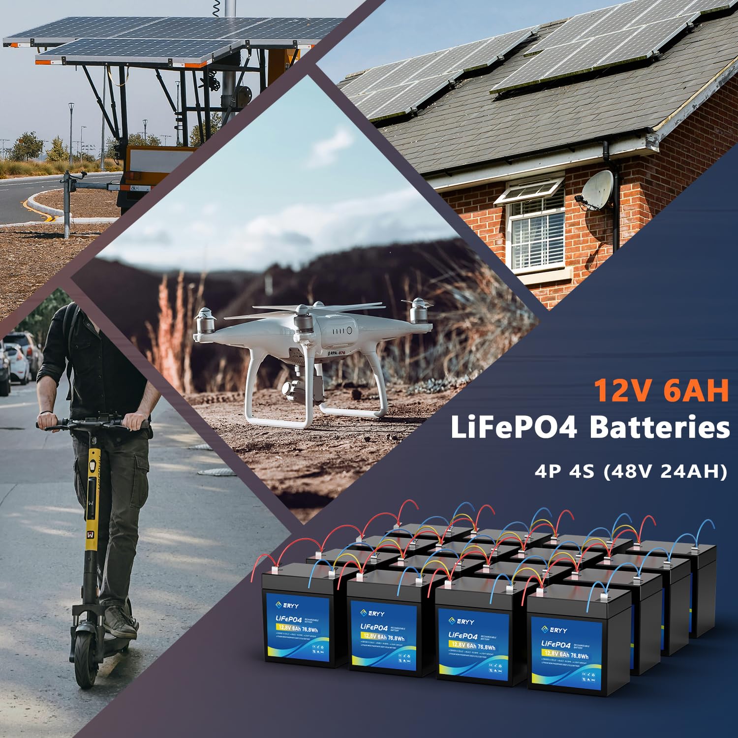 LiFePO4 Lithium Battery 12V 30Ah, Built-in 30A BMS & LCD Voltmeter, 5000+ Cycles, Lightweight Rechargeable Leisure Lithium Iron Phosphate Battery for RVs, Camping Gear, Trolling Motor, Solar