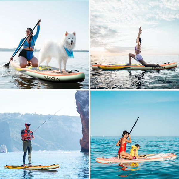 10'6" Inflatable Stand Up Paddle Board with Kayak Conversion Kit, Complete SUP Set Paddle Boards for Adults, with Single/Double Paddle, Kayak Seat, Backpack and More Accessories