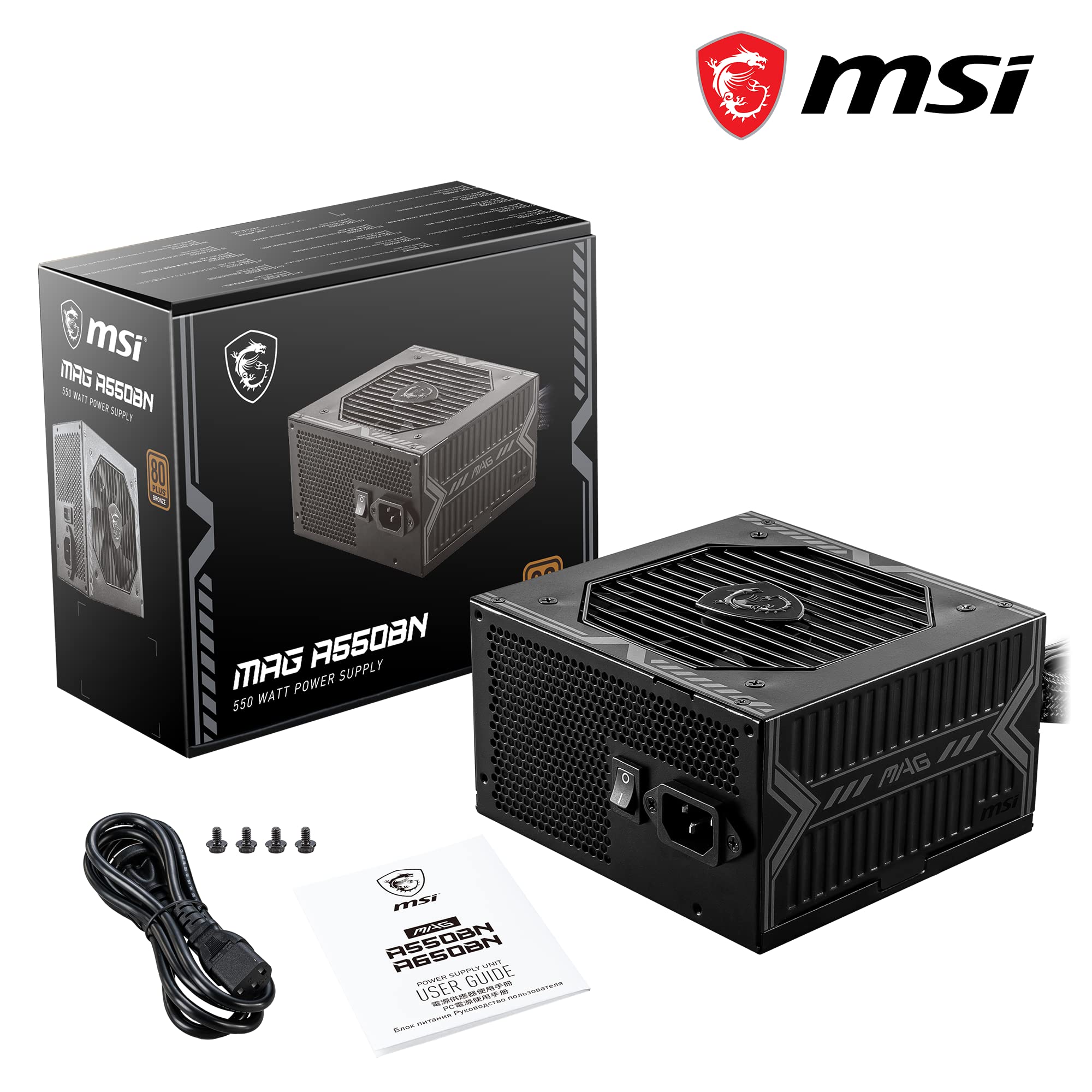 MSI MPG A1000G PCIE5 Power Supply Unit, UK Plug - 1000W, 80 Plus Gold Certified, Fully Modular ATX 3.0, PCIe 5.0 GPU Support, Japanese 105°C Capacitors, 0% RPM Mode, Flat Cables - 10 Year Warranty