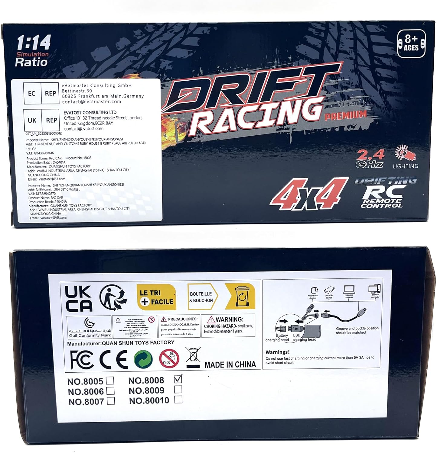 iBlivers Spider RC Drift Car, 1:14 Remote Control Drift Car with Full Proportional Throttle 4WD GT Vehicle RC Drifting Cars Gifts Toy for Adults Boys Kids