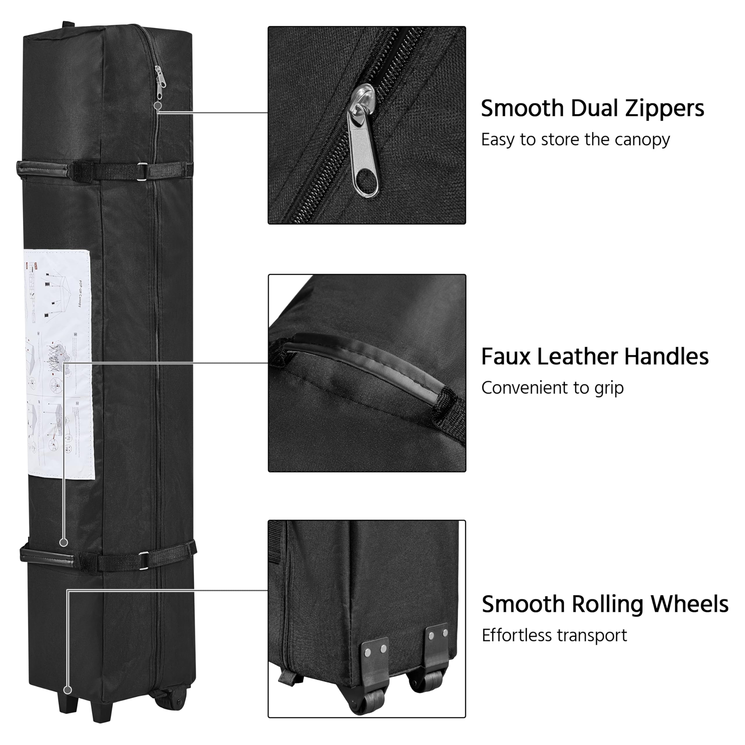 Yaheetech Pop Up Gazebo, 3x3m Easy One Person Setup Instant Shelter, Waterproof Garden Patio Canopy with 4 Sandbags, 4 Ropes & 8 Stakes, Wheeled Bag, Steel Frame, Adjustable Height - Beige