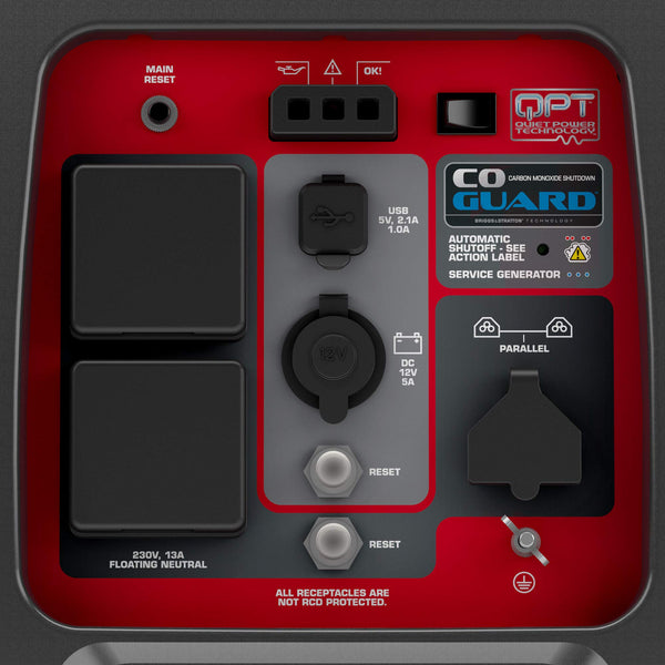 Briggs & Stratton 030801 Petrol Portable Inverter Generator PowerSmart Series P2400, 2400 Watt/1800 Watt Clean Power, Ultra Quiet and Lightweight , Grey