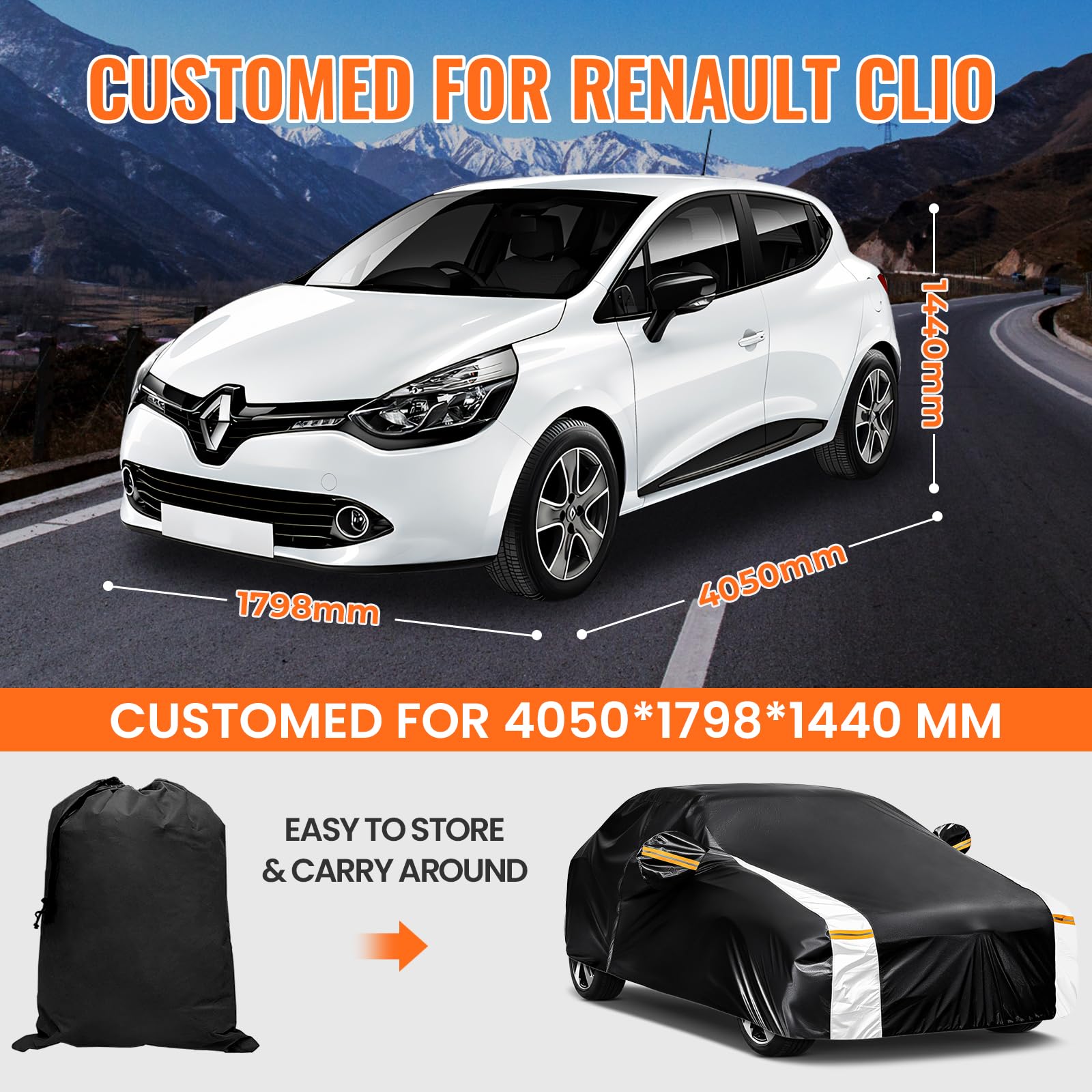 Car Cover Custom Fit for Mini Convertible F57(2016-2023), Car Covers for Outside Storage Waterproof Breathable, Full Cover Outdoor All Weather Protection Rain Sun Dust with Zip and Cotton(Black)