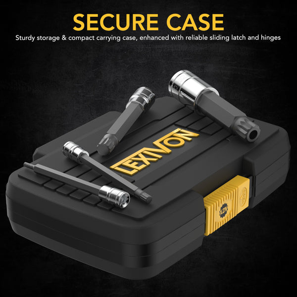 LEXIVON Master HEX Bit Socket Set, Premium S2 Alloy Steel | Complete 32-Piece, SAE and Metric Set | Enhanced Storage Case (LX-144)