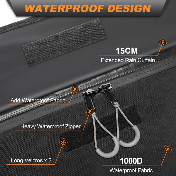 Sailnovo Roof Box Roof Bag 580L/20 Cubic Waterproof Car Roof Bag with 6 Door hooks, Soft-Shell Large Roof Cargo Carrier Bags for Cars without/with Roof Bars/Rack/Rails, Black