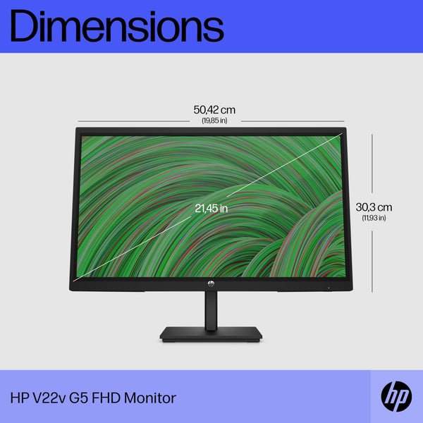 HP 24 Inch FHD Monitor | Full HD VA LCD Display | 75hz Refresh Rate | 250 Nits Brightness | 3000:1 Contrast Ratio | AMD FreeSync Technology | Adjustable Tilt | 1x HDMI 1.4, 1x VGA | Black | V24v G5