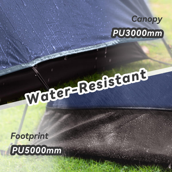 Forceatt Tent, 2-4 Man Tent for Camping, Easy Setup Lightweight Two Doors PU3000mm Waterproof Dome Tent, Windproof Instant Outdoor Tent Suitable for Traveling, Beach, Camping, Hiking, Mountaineering