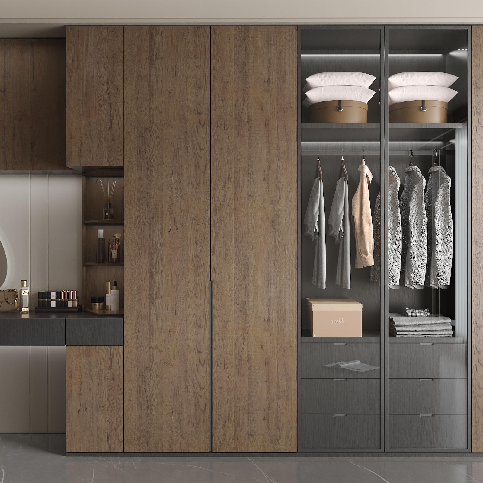 JSEVEM 40CM×3M Air Guide Design Extra Thick Beige Light Brown Wood Wallpaper Peel and Stick Waterproof Brown Wood Contact Paper Vinyl Self Adhesive Matte Textured Furniture Sticker for Kitchen Cabinet