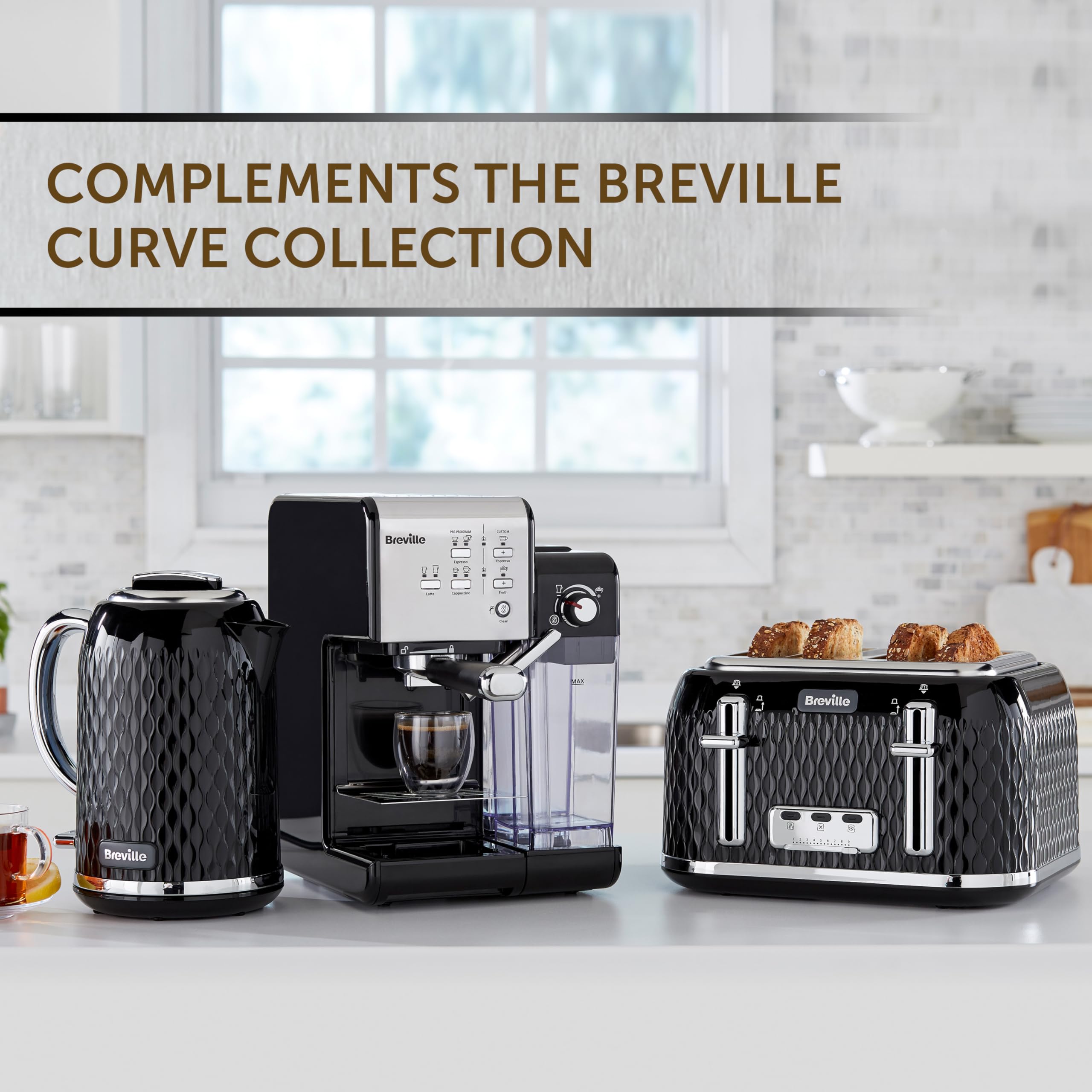 Breville One-Touch CoffeeHouse Coffee Machine | Espresso, Cappuccino & Latte Maker | 19 Bar Italian Pump | Automatic Milk Frother | ESE Pod Compatible | Black [VCF107]