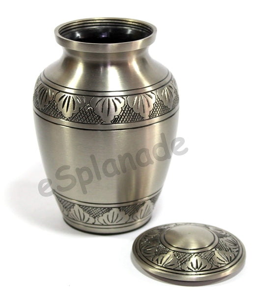 eSplanade Brass Cremation urn Memorials urns Container Jar Pot | Brass Urns | Metal Urn | Burial Urn | Memorial Urn (Steel)
