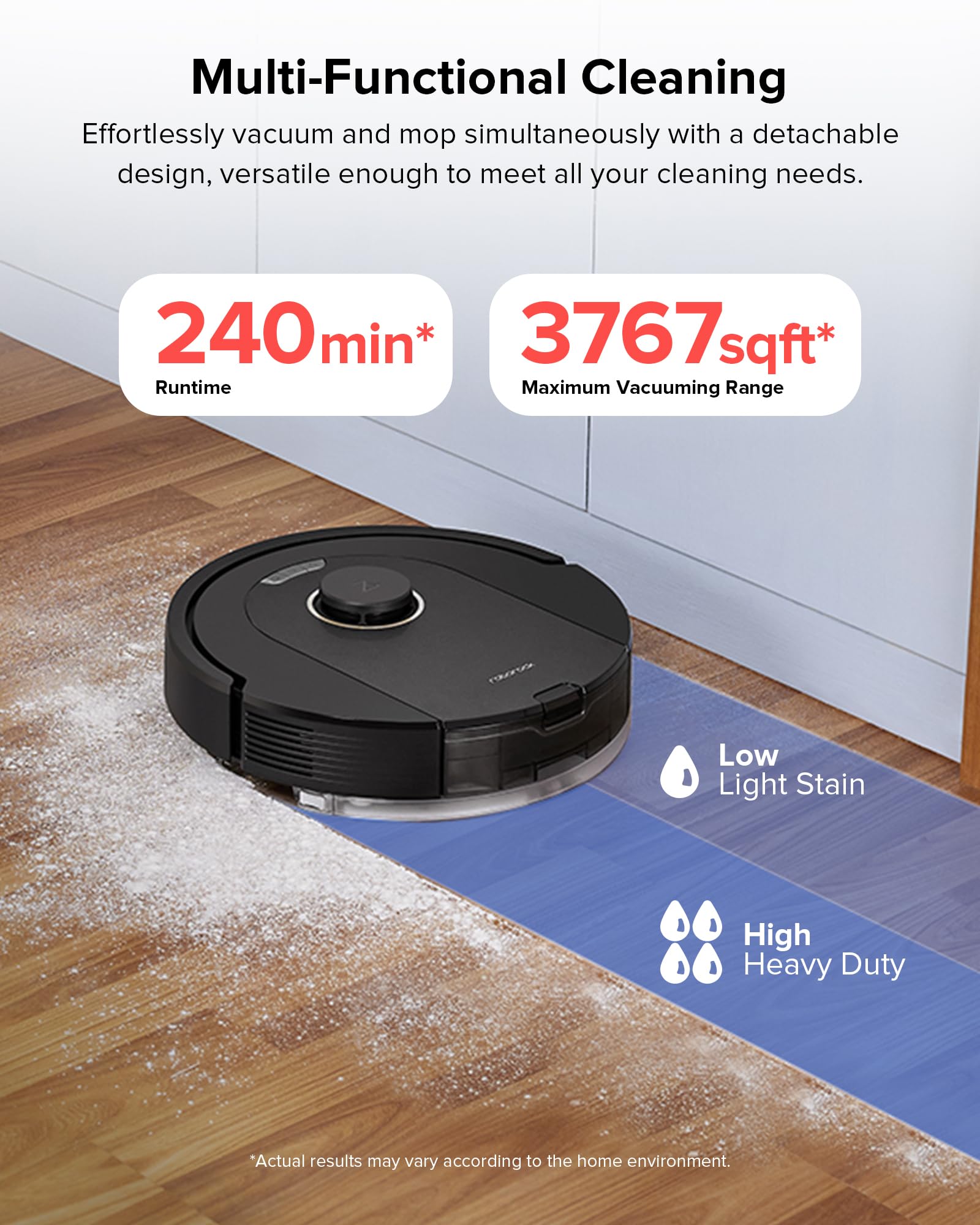 roborock Q5 Pro+ Robot Vacuum Cleaner with Mop, Self Emptying, 5500Pa, DuoRoller Brush, Up to 7 Weeks of Hands Free Cleaning, Precise Navigation, Robot Vacuum and Mop, Ideal for Hard Floors, Pet Hair