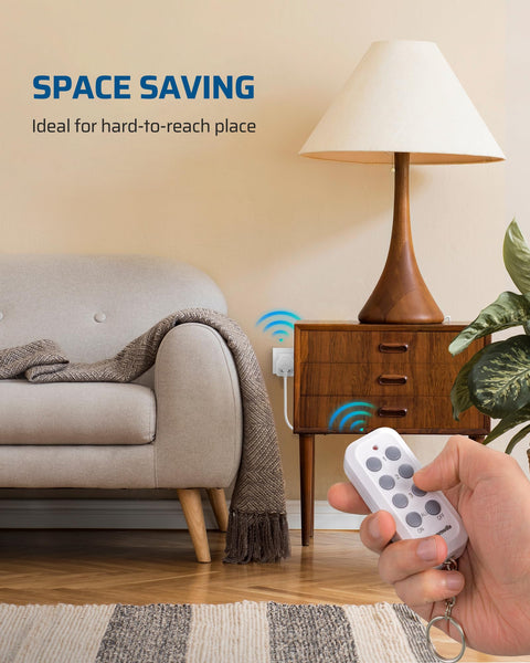 DEWENWILS Remote Control Plug Socket, 13A/3120W Heavy Duty Wireless Light Switch, 30m/100ft Long Range, Programmable for Bedroom, Garbage, 3 Pack Sockets and 1 Remote