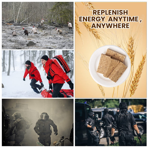 Emergency Food Rations Meal Ready To Eat, Long Self Life 18400 Calorie Survival Tabs Perfect for Camping, Hiking, Army Outdoor Disaster, 20 Pack with Tin Box