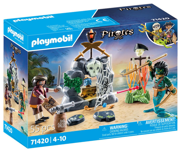 Playmobil 71418 Pirates: Small Pirate Vessel, exciting adventures on the high seas, complete with extensive accessories, fun imaginative role-play, playsets suitable for children ages 4+