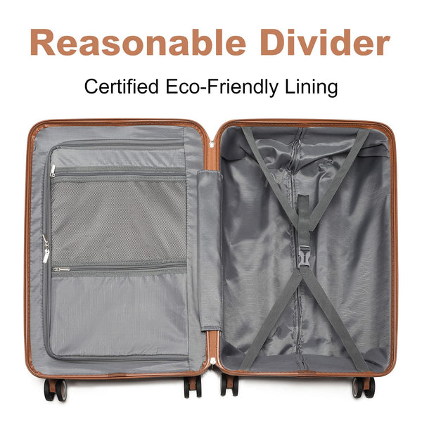 British Traveller 24" Medium Suitcase Lightweight Polypropylene Hard Shell Luggage Hold Check in Suitcase with 4 Wheels and Built-in TSA Lock(Navy, 66cm 60L)