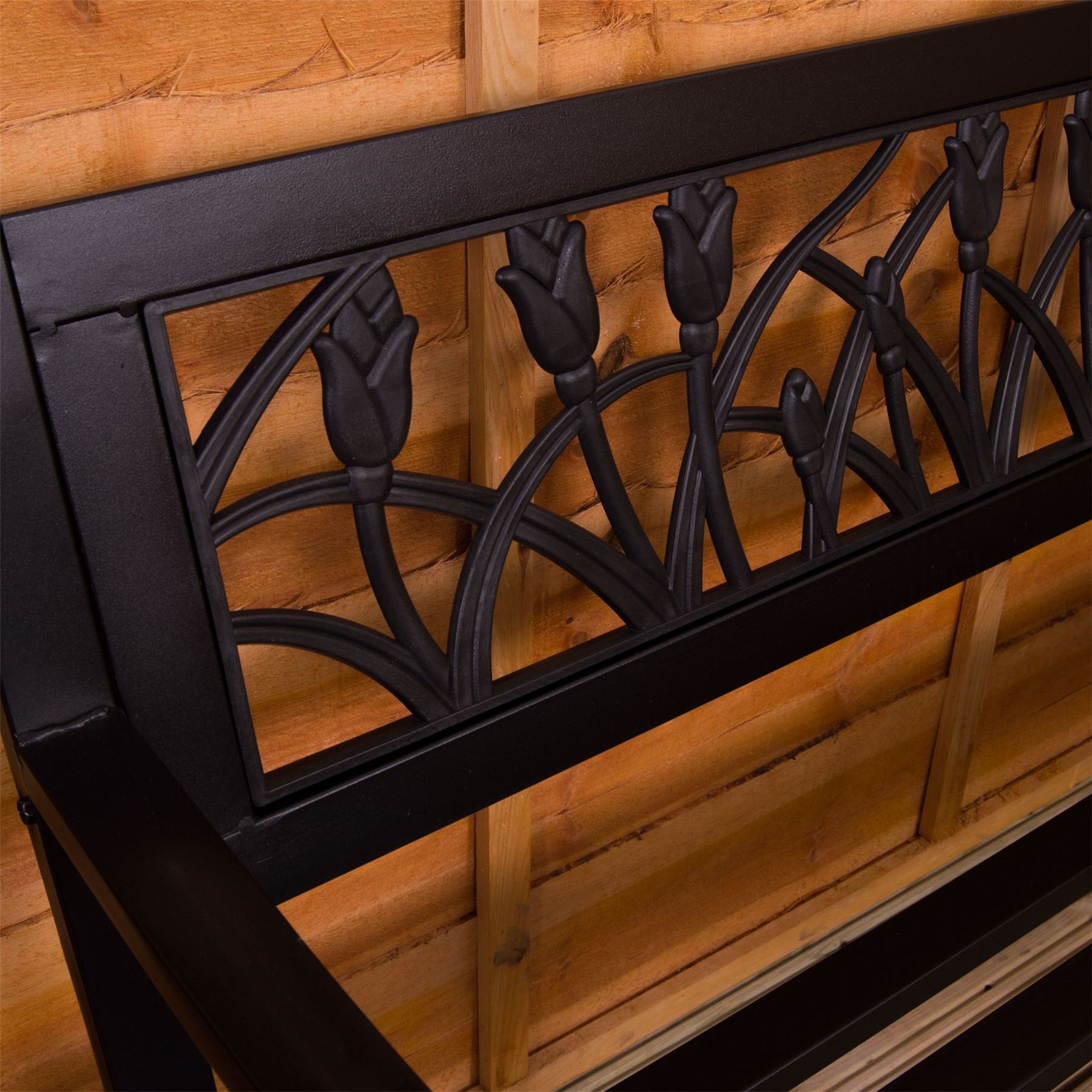 Garden Vida Steel Garden Bench, Tulip Design 3 Seater Outdoor Furniture Seating Park Patio Seat