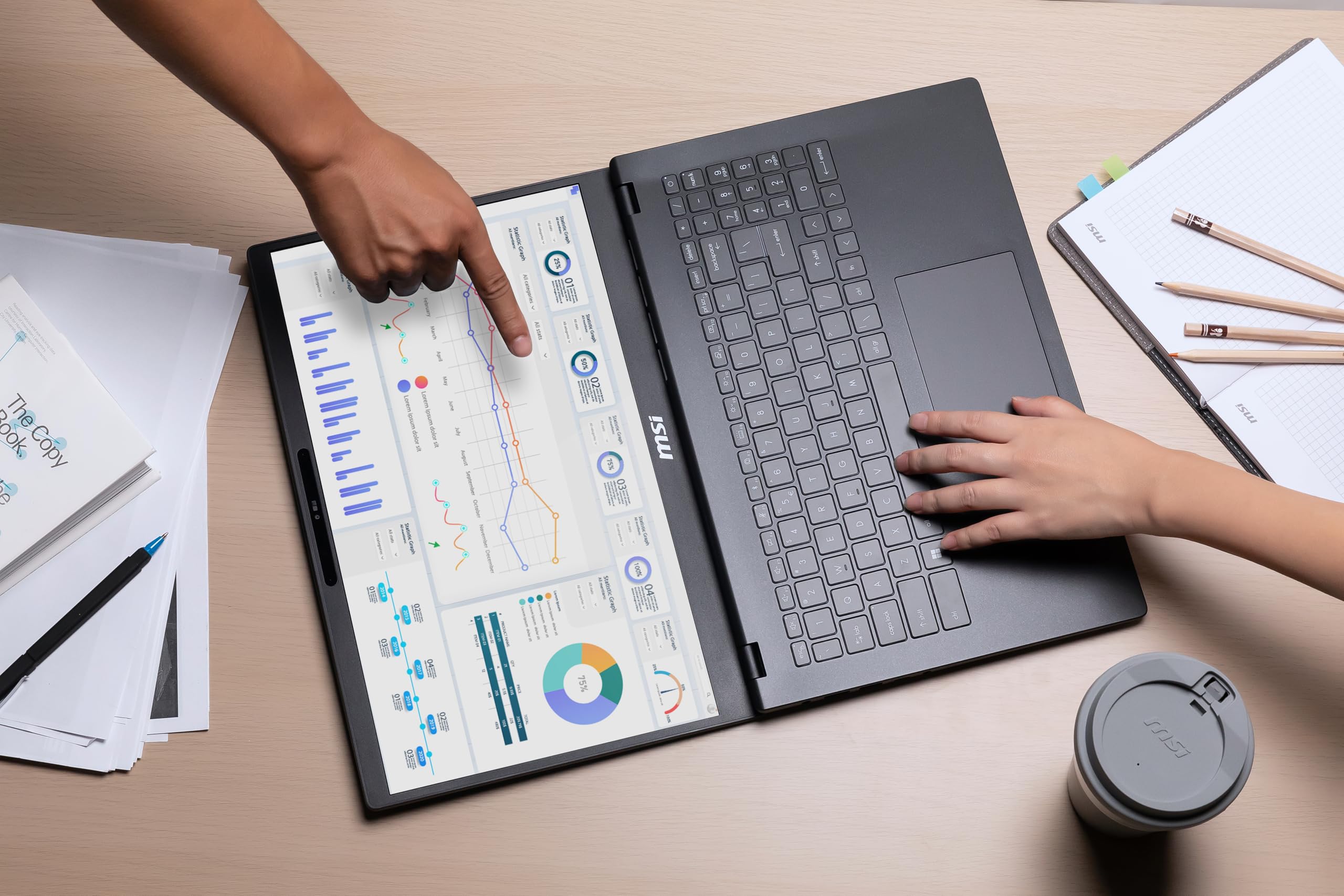 MSI Modern 15H (C13M-275UK) Laptop-(15.6" FHD, 60Hz 45% NTSC IPS-Level, Intel® i5-13420H,Raptor Lake, Iris Xe Graphics, 16GB (3200MHz), 512 SSD,Windows 11home plus)- Classic Black