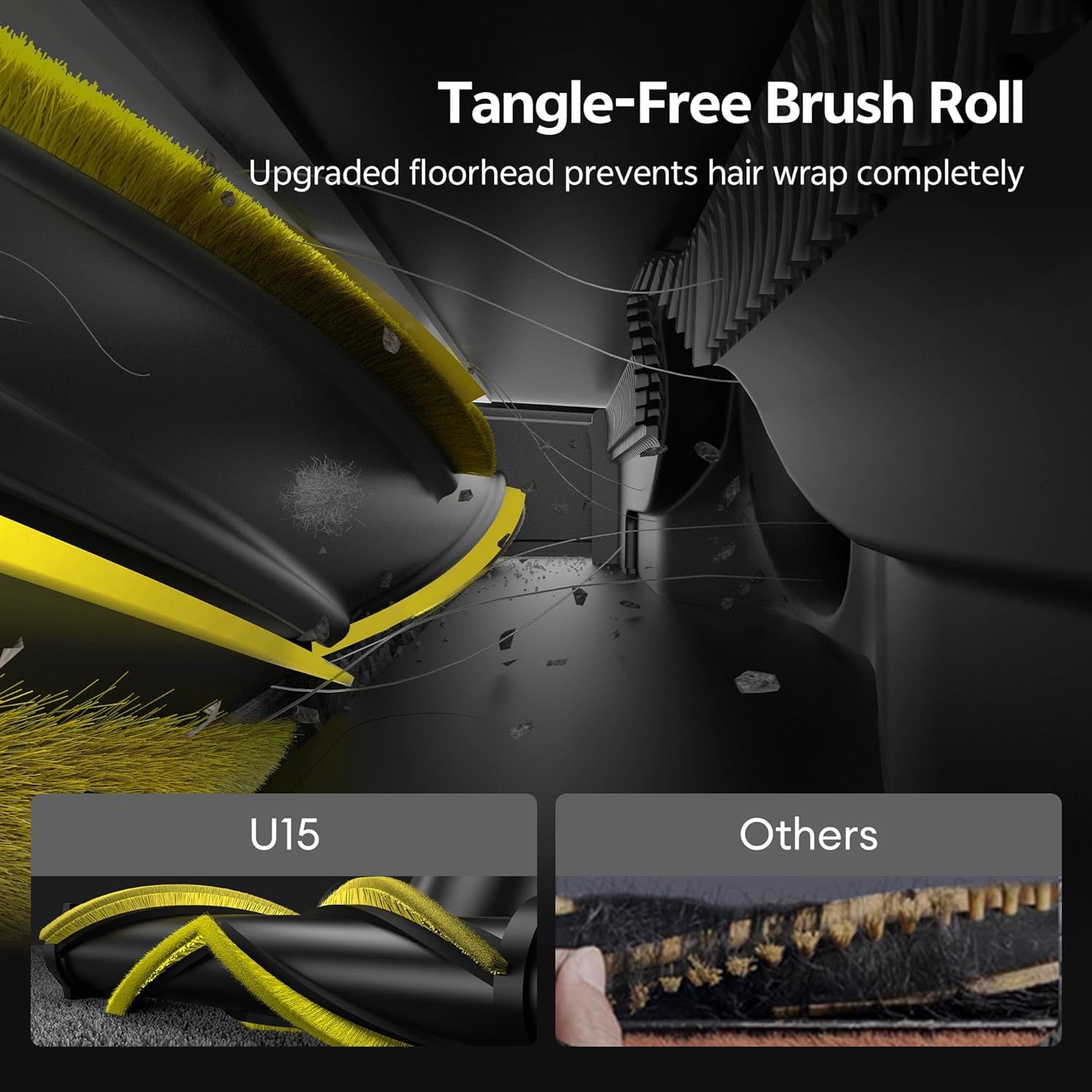 Ultenic U15 Cordless Vacuum Cleaner 50000Pa/65Min Runtime, Anti-tangle Brush with GreenEye Technology, Self Standing Stick Vacuum, Telescopic Tube, Ideal for All Floors, Carpet & Pet Hair