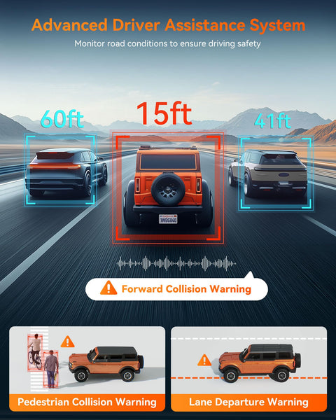 WOLFBOX G840S 12" 4K Mirror Dash Cam with 5.8GHz WiFi, 2160P Full HD Smart Rearview Mirror for Cars & Trucks, Front and Rear Dual Cameras, Night Vision, Reverse Assist, Included 32GB Card & GPS