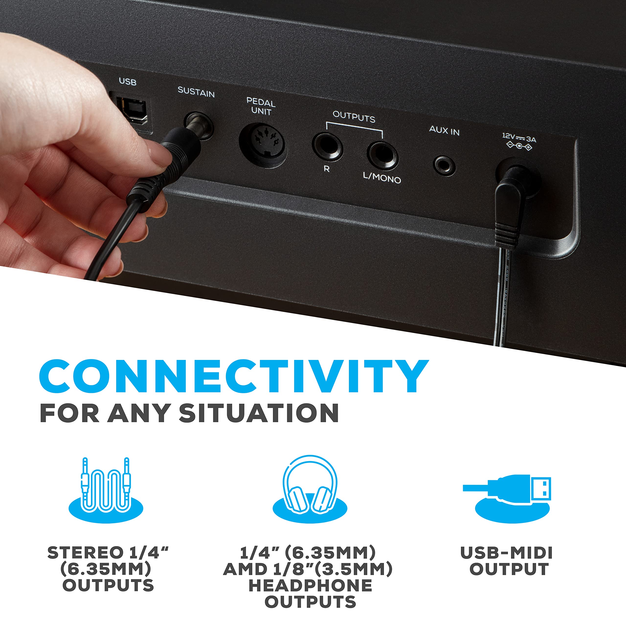 Alesis Recital Home Digital Piano with 88 Hammer Action Weighted Keys, Stand, Pedals and Lessons, Turquoise