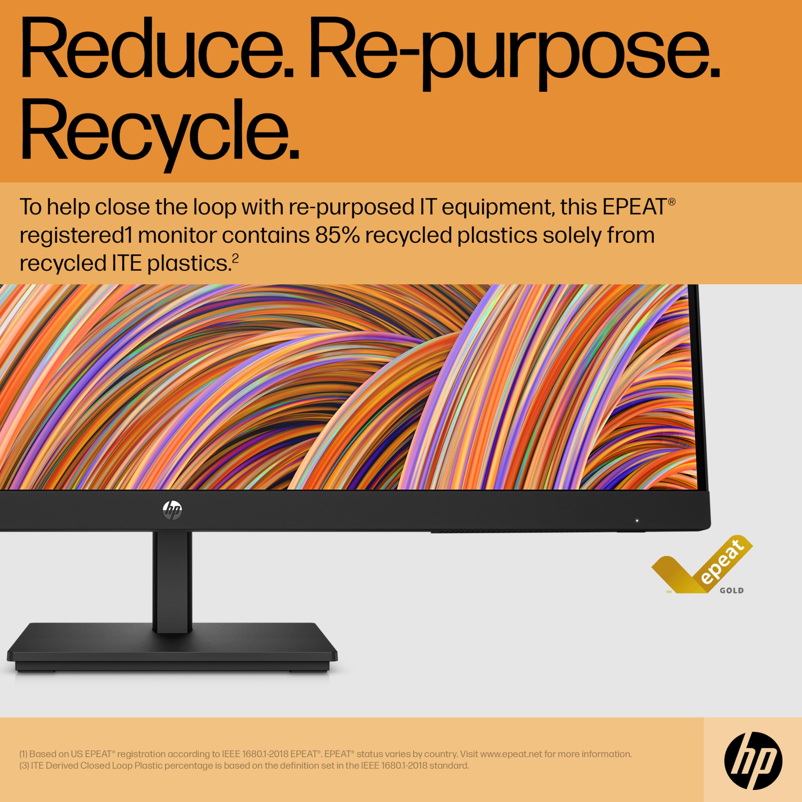 HP 24 Inch FHD Monitor | Full HD VA LCD Display | 75hz Refresh Rate | 250 Nits Brightness | 3000:1 Contrast Ratio | AMD FreeSync Technology | Adjustable Tilt | 1x HDMI 1.4, 1x VGA | Black | V24v G5