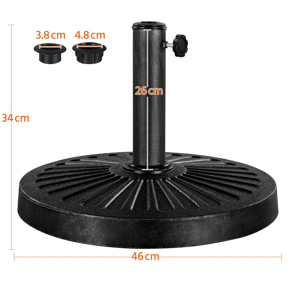 Yaheetech 10kg Patio Umbrella Stand Parasol Base Weight Heavy Duty Garden Parasol Stand Holder Round Iron Umbrella Base Stand Bronze