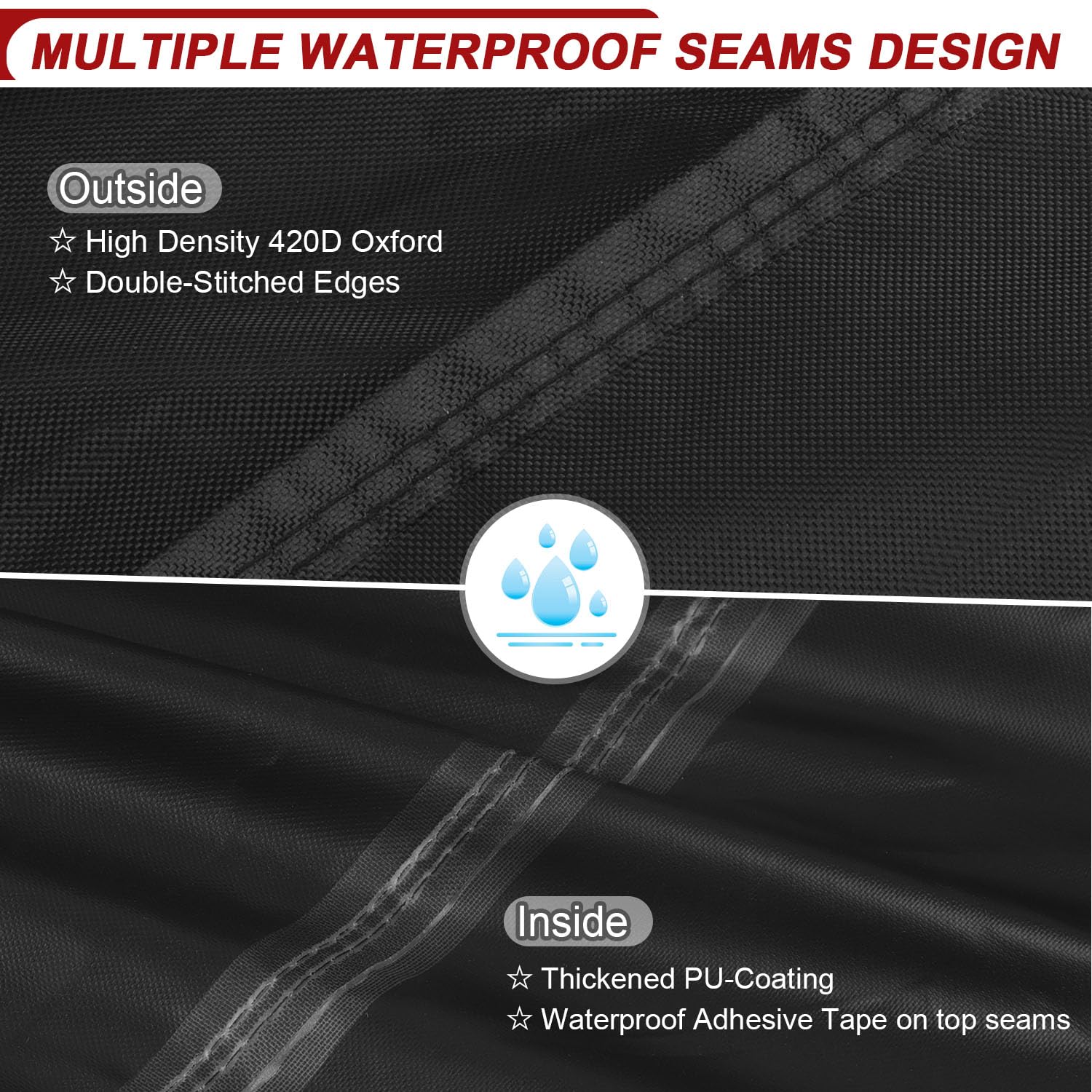 LAMUNI Beach Chair Protective Cover Windproof Roofed Wicker Beach Chairs Covers, 420D Oxford Protective Cover for Beach Chairs with Zips and Air