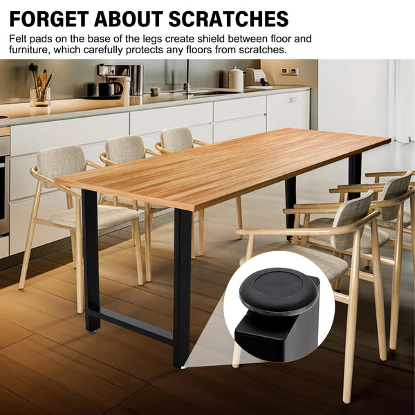 INMOZATA Table Legs, Set of 2 Heavy Duty Industrial T-shaped DIY Furniture Legs Metal with Widened Mounting Plate for Desk Dining Table Coffee Table Breakfast Bench, W60 X H72cm