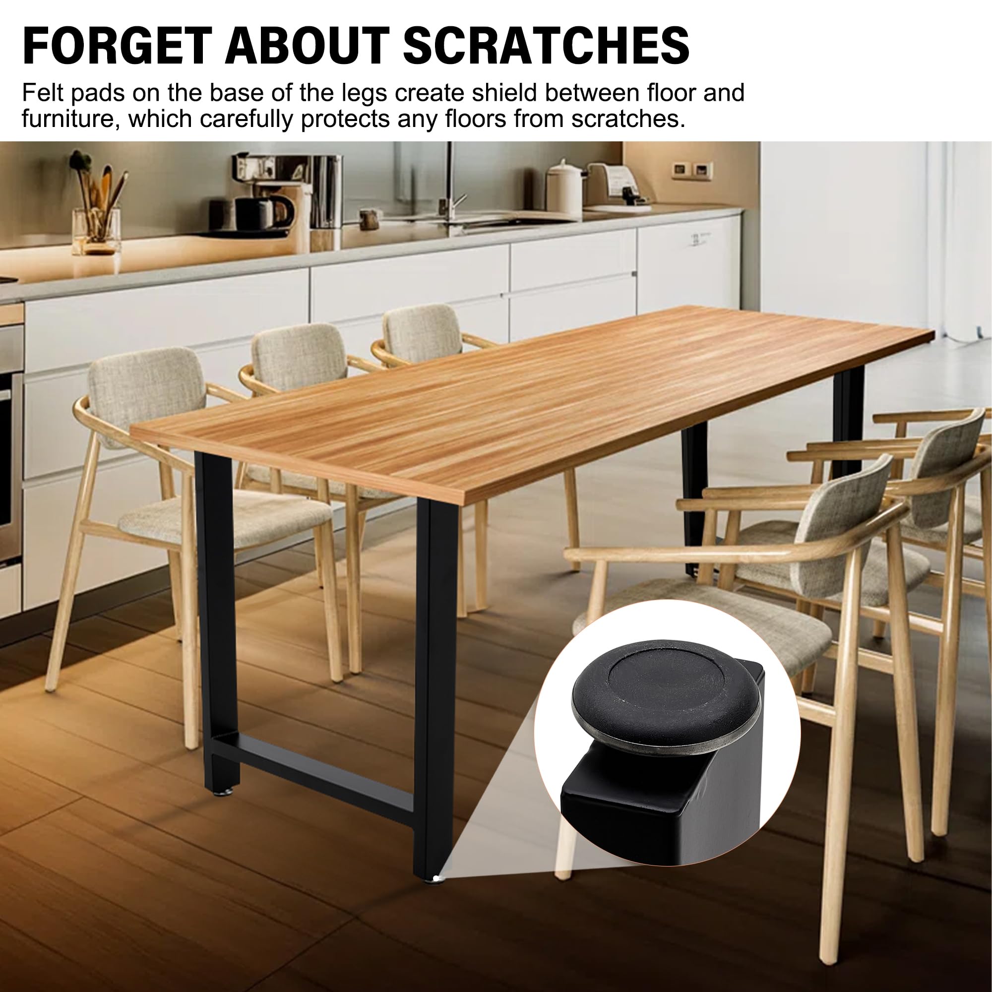 INMOZATA Table Legs, Set of 2 Heavy Duty Industrial T-shaped DIY Furniture Legs Metal with Widened Mounting Plate for Desk Dining Table Coffee Table Breakfast Bench, W60 X H72cm