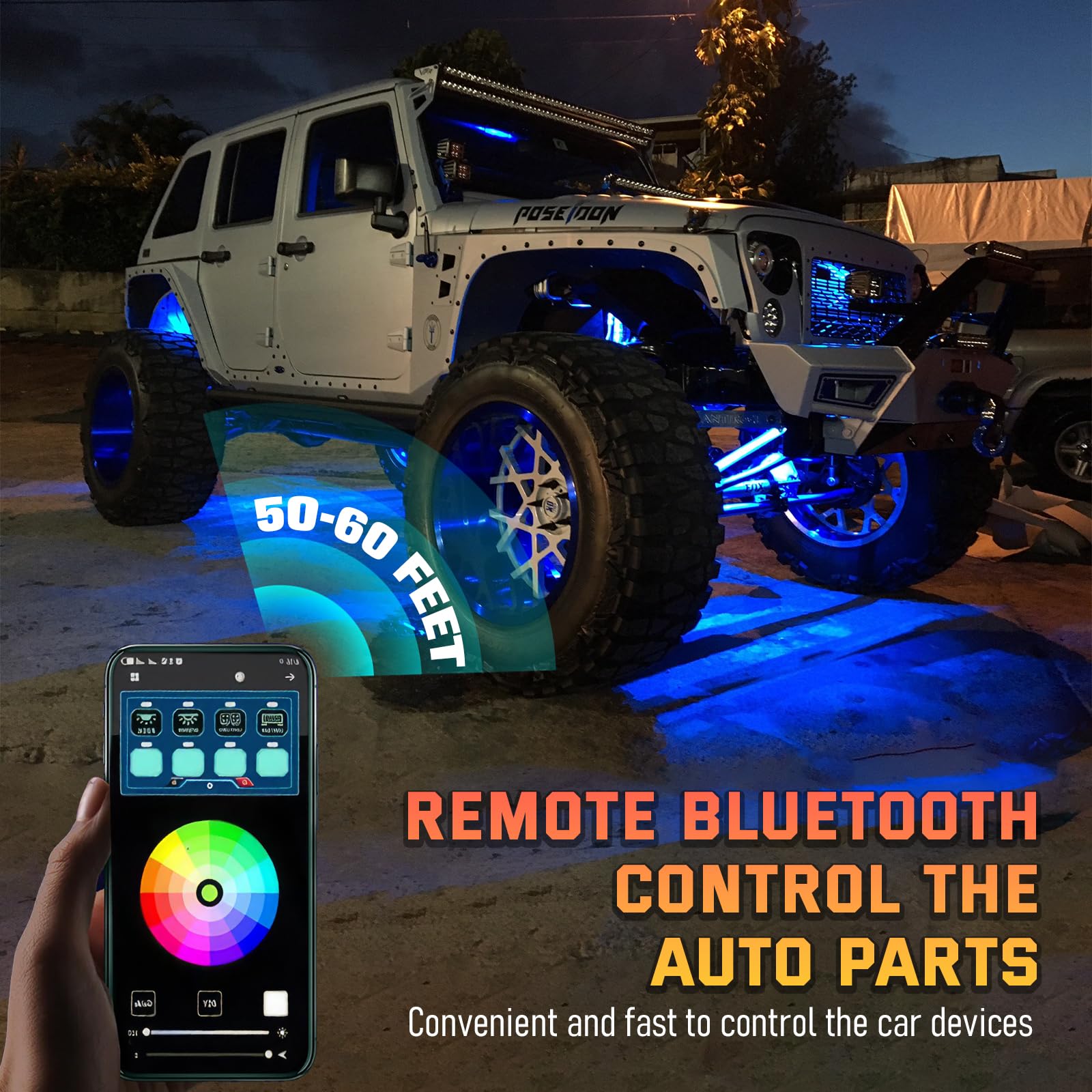 Chelhead RGB 6 Gang Switch Panel with APP Control, Universal Circuit Control Relay System, Multi-Function Bluetooth Remote Switch Panel, Compatible with Truck Boat SUV RV Trailer Marine ATV UTV