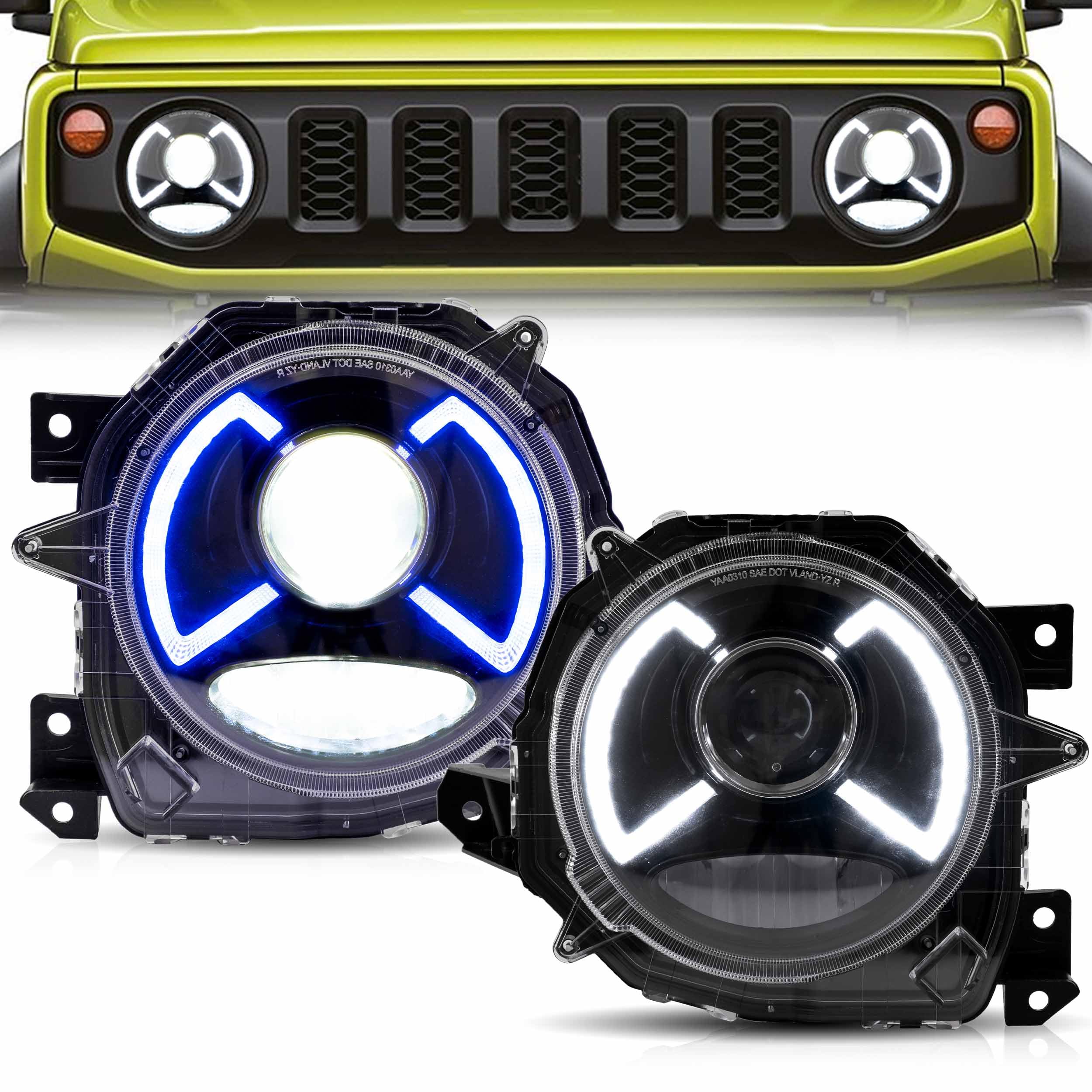 VLAND Headlights for Suzuki Jimny Sierra JB64W JB74W 2018-2021 with Welcome Blue Light