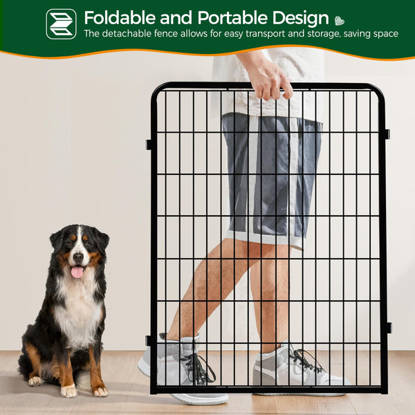 Yaheetech Lightweight Dog Playpen, 8 Panel 80cm Dog Fence Pet Exercise Pen Portable Puppy Play Pen Suitable for RV/Camping
