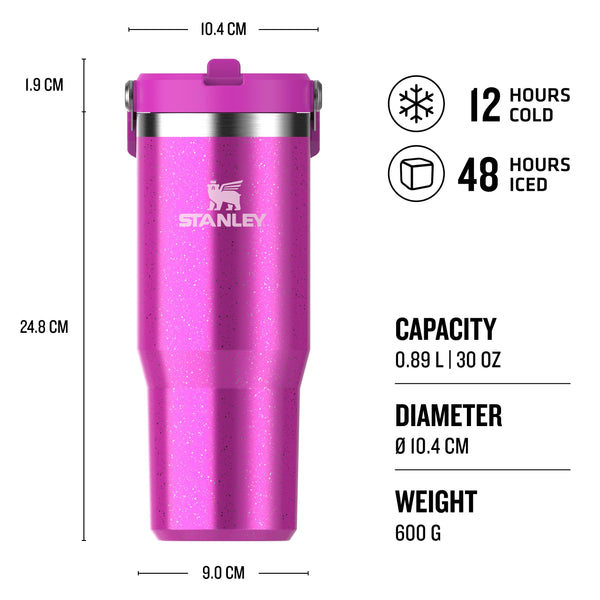 Stanley Flip Straw Tumbler 1.0 Water Bottle With Straw 0.89L - Keeps Cold For 12+ Hours - Easy To Carry - Dishwasher Safe - Stainless Steel Thermal Flask - BPA-Free Travel Mug - Navy