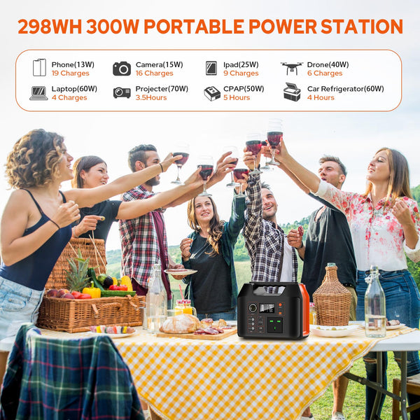 SinKeu Portable Power Station,27000mAh/99Wh Solar Generator with 230V/150W AC Outlet for Camping Emergency Outdoor Adventure Picnic Fishing Travel Party RV Trip(Solar Panel Not Included)
