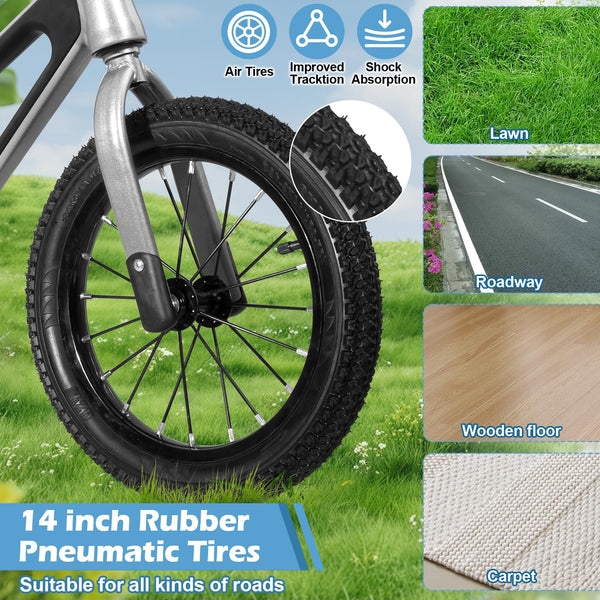 CHOLY 14 Inch Balance Bike for 3,4,5,6 Year Old Boys Girls, No Pedal Kids Bike with Adjustable Seat, Air Tires and Magnesium Alloy Frame, Lightweight Children's Traing Bicycle