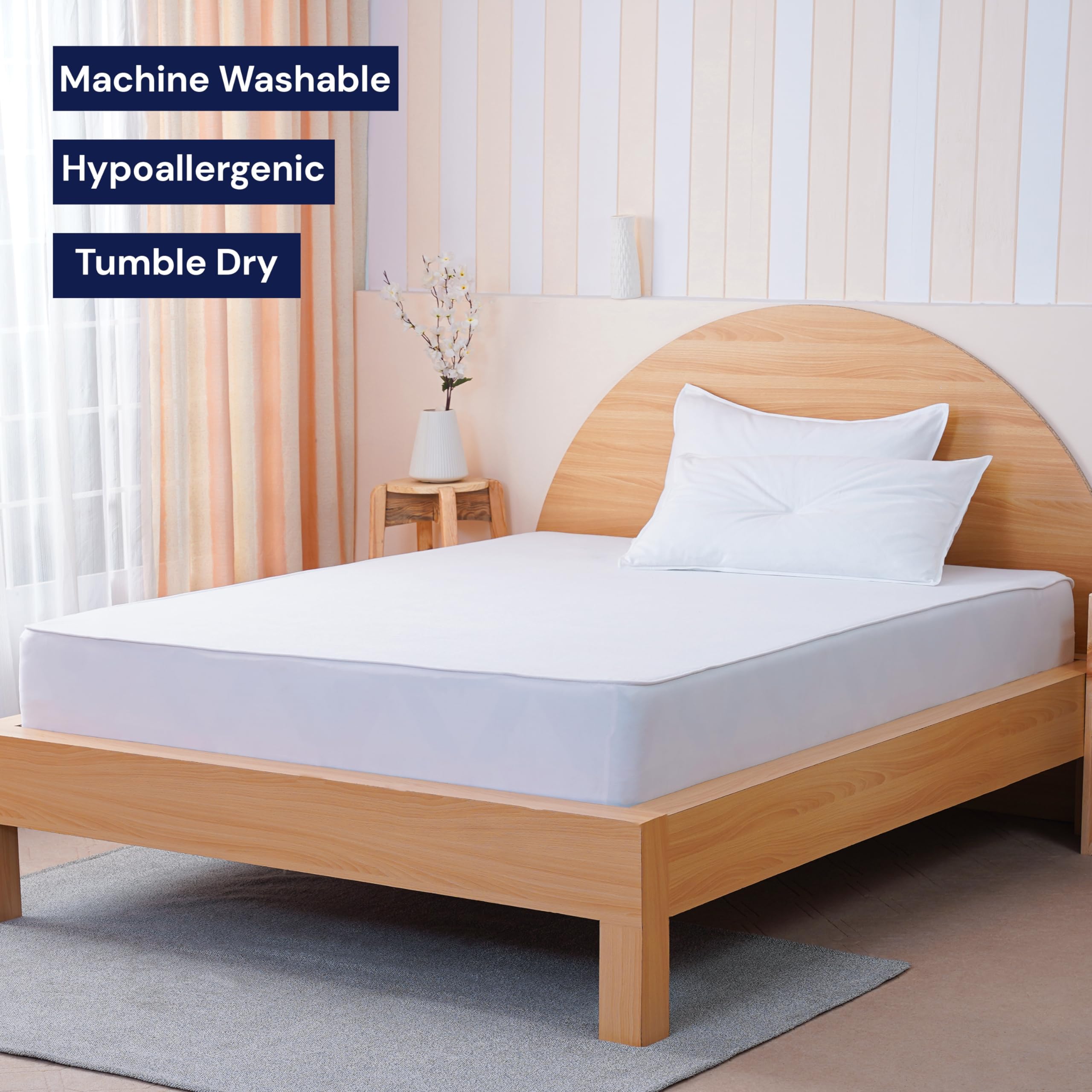 Sheet Story Bamboo Waterproof Mattress Protector King Size - 40cm Deep Pocket - Hypoallergenic, Terry Bamboo Fabric - King Size Mattress Protectors -