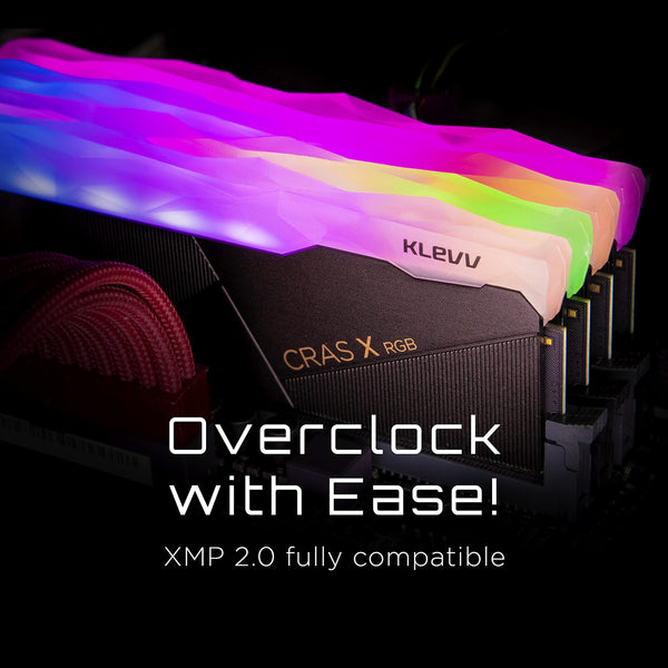 KLEVV CRAS X DDR4 RGB 16GB (2x 8GB) 3600MHz CL18 Gaming Memory RAM kit XMP 2.0 High Performance Overclocking 18-22-22-42