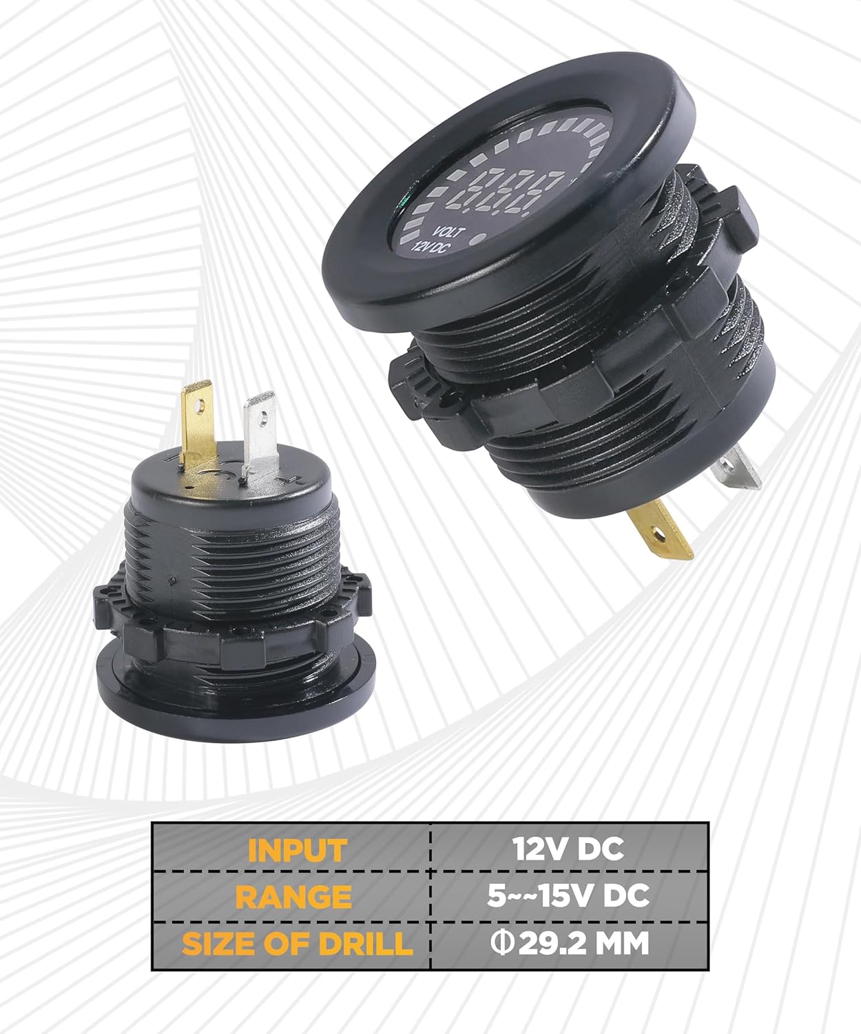 Flaconi DC 12V Car Voltmeter,Automotive Replacement Voltmeter Gauges,Digital Voltage Meter,Battery Voltage Meter 12v,Battery Voltage Meter Waterproof,12v Voltage Gauge,Suitable for Cars,Motorcycles