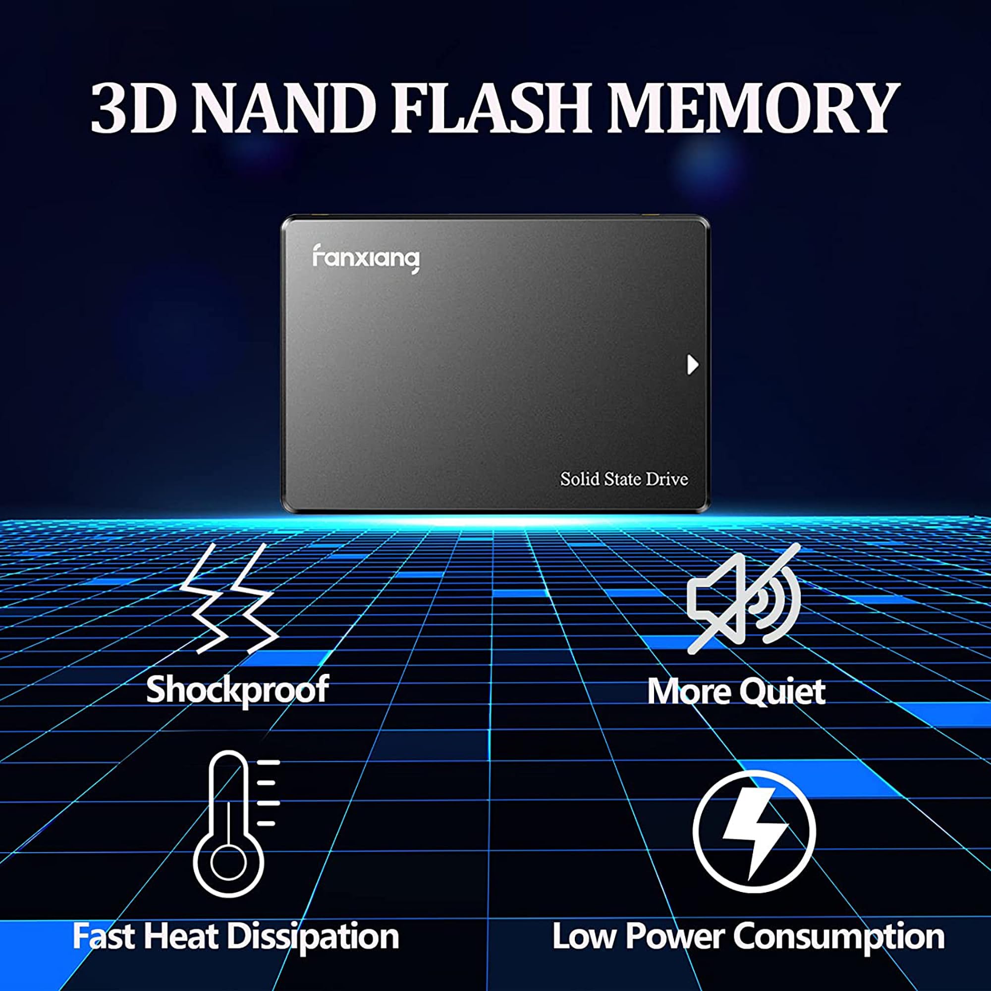 fanxiang S101 256GB SSD Internal SSD SATA III 6Gb/s 2.5" Read Speed Up to 550MB/s, Compatible with Laptops and Desktops (Black)